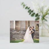 POSTALE SCRIPT ROMANTIQUE | CARTE POSTCARD MARIAGE MERCI (Debout devant)