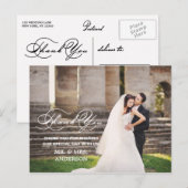 POSTALE SCRIPT ROMANTIQUE | CARTE POSTCARD MARIAGE MERCI (Devant / Derrière)