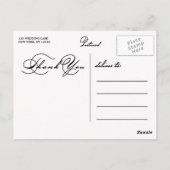 POSTALE SCRIPT ROMANTIQUE | CARTE POSTCARD MARIAGE MERCI (Dos)
