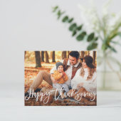 Postale Script rustique Bon thanksgiving photo Carte posta (Debout devant)