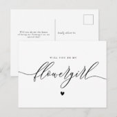 Postale script simple tu seras ma carte de fille de fleurs (Devant / Derrière)