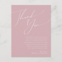 Script Whimsical | Dusty Rose Table Carte de remer