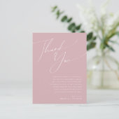 Postale Script Whimsical | Dusty Rose Table Carte de remer (Debout devant)