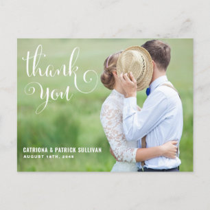 POSTALE SCRIPT WHIMSIQUE   CARTE POSTCARD MERCI MARIAGE
