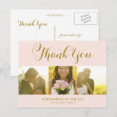 POSTALE SCRIPT WHIMSIQUE | CARTE POSTCARD MERCI MARIAGE (Devant / Derrière)