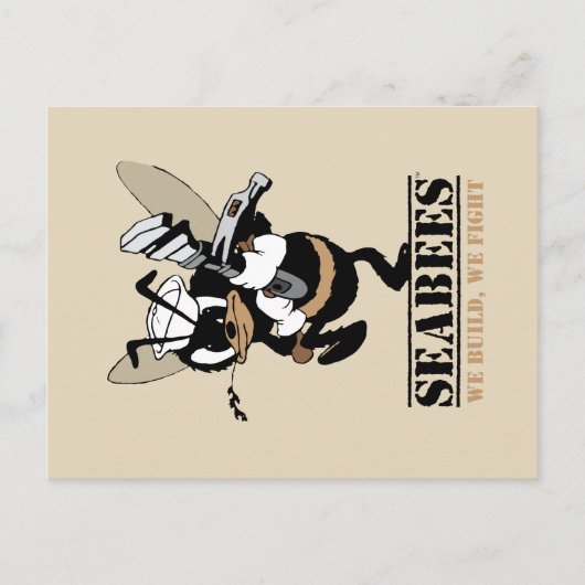 Postale Seabees Nous construisons Nous combattons Carte Po (Devant)