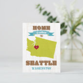 Postale Seattle, Washington Carte - La maison est là où (Debout devant)