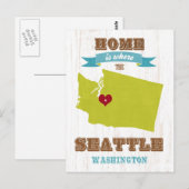 Postale Seattle, Washington Carte - La maison est là où (Devant / Derrière)