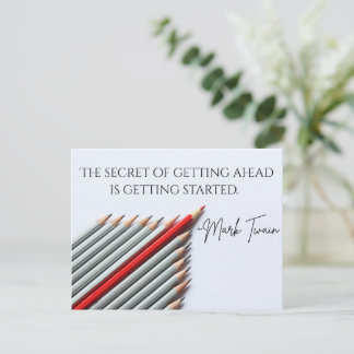 Postale Secret pour Réussir Citation Mark Twain Carte Post
