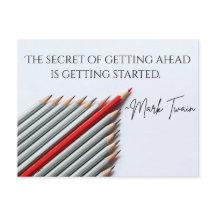 Secret pour Réussir Citation Mark Twain Carte Post