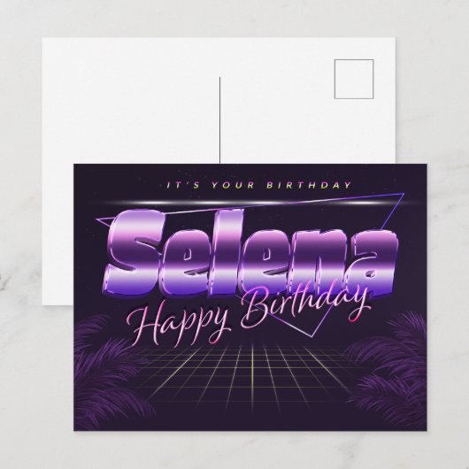 Postale Selena Nom Prénom Date de naissance de la carte po (Devant / Derrière)