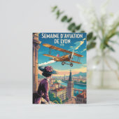 Postale Semaine d'Aviation de Lyon Carte d'Anniversaire Vi (Debout devant)