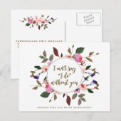 Postale Serez-vous ma carte de demoiselle d'honneur fleuro (Devant / Derrière)