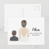 Postale Serez-vous ma page Proposition de garçon carte pos (Devant / Derrière)