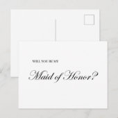 Postale Serez-vous ma servante d'honneur Carte de proposit (Devant / Derrière)