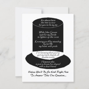 Postale "Serez-Vous Mon Groomsman" Carte Plat