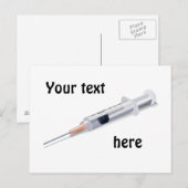 Postale Seringue - carte (Devant / Derrière)