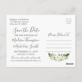 Postale Serre de fleurs blanches Enregistrer la date Carte (Dos)