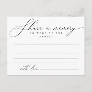 Postale Service funéraire, Partagez un souvenir, Carte de 