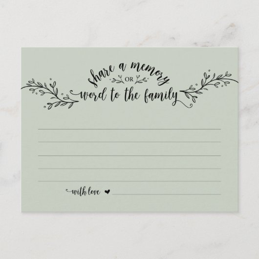 Postale Service funéraire, Rustic Sage, Partager une carte (Devant)