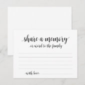 Postale Service funéraire, Script noir, Partager une carte (Devant / Derrière)