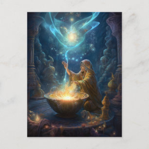 Postale Shaman Sorcerer Wizard Imaginaire Art Carte postal