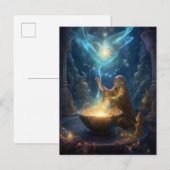 Postale Shaman Sorcerer Wizard Imaginaire Art Carte postal (Devant / Derrière)