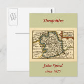 Postale Shropshire Comté Angleterre Ancienne carte Antiqua (Devant / Derrière)