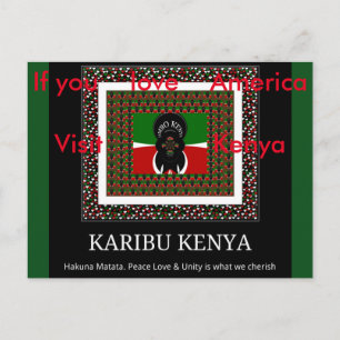 Postale Si vous aimez l'Amérique visitez Kenya Carte posta