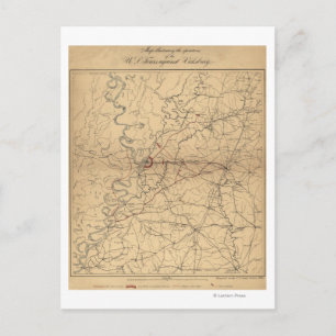 Postale Siège de Vicksburg - Guerre civile Carte panoramiq