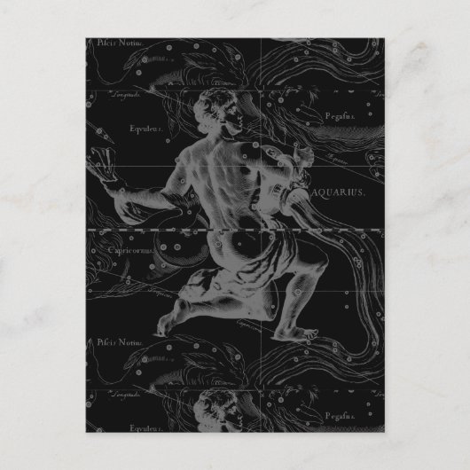 Postale Signe Aquarius Carte de la constellation par Hevel (Devant)