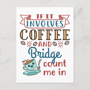 Postale S'il s'agit de café et de pont carte mignonne jeu