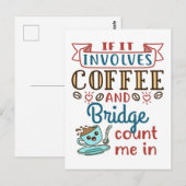Postale S'il s'agit de café et de pont carte mignonne jeu (Devant / Derrière)