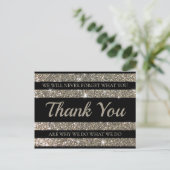Postale Silver Shimmer Stripes Client Gratitude Carte Post (Debout devant)