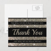 Postale Silver Shimmer Stripes Client Gratitude Carte Post (Devant / Derrière)