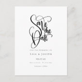 Postale Simple calligraphie noir et blanc pour carte de sa (Devant)