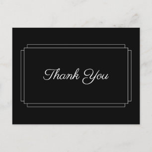 Postale Simple Carte de Remerciement d'Affaires Noir et Bl