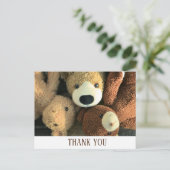 Postale Simple Carte de Remerciement Ourson Rustique Migno (Debout devant)