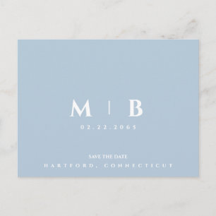 Postale Simple carte de sauvegarde de mariage à monogramme