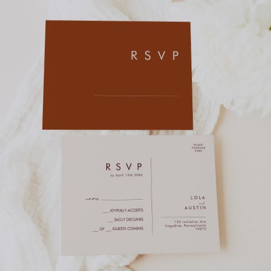 Postale Simple Desert | Carte de réponse de mariage en ter