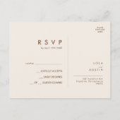 Postale Simple Desert | Carte de réponse de mariage en ter (Dos)