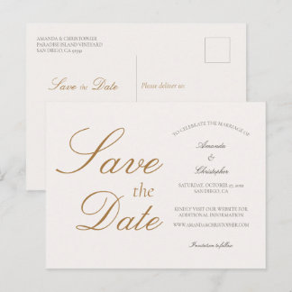 Postale Simple mariage élégant Enregistrer la date Carte p