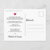 Postale Simple Red Heart Script Floral Nouveau Plan Carte  (Dos)