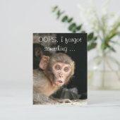 Postale Singe effrayé avec grand yeux carte texte (Debout devant)