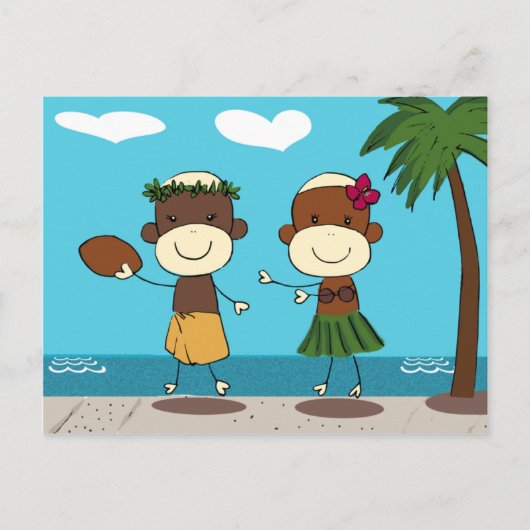 Postale Singes Profitant De Vacances En Hawaii Carte Posta (Devant)