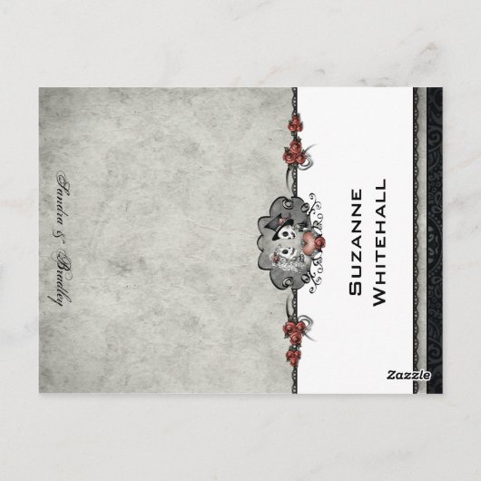 Postale Skeletons mariages Grey AJOUTER NOM Pliage Carte d (Dos)