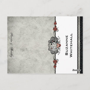 Postale Skeletons mariages Grey AJOUTER NOM Pliage Carte d