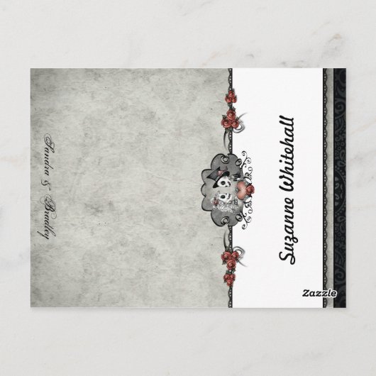 Postale Skeletons mariages Grey AJOUTER NOM Pliage Carte d (Dos)