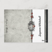 Skeletons mariages Grey AJOUTER NOM Pliage Carte d