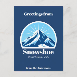 Postale Snowshoe West Virginia USA station de ski Carte po